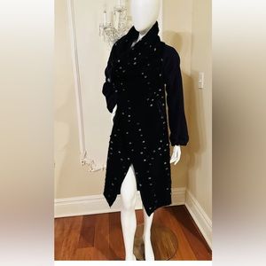MOLOKO High-neck White polka dot pom poms  Coat Size M Made In France Gorgeous